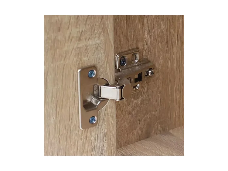 Bureau 1 tiroir 1 placard bois chêne clair Vanirel