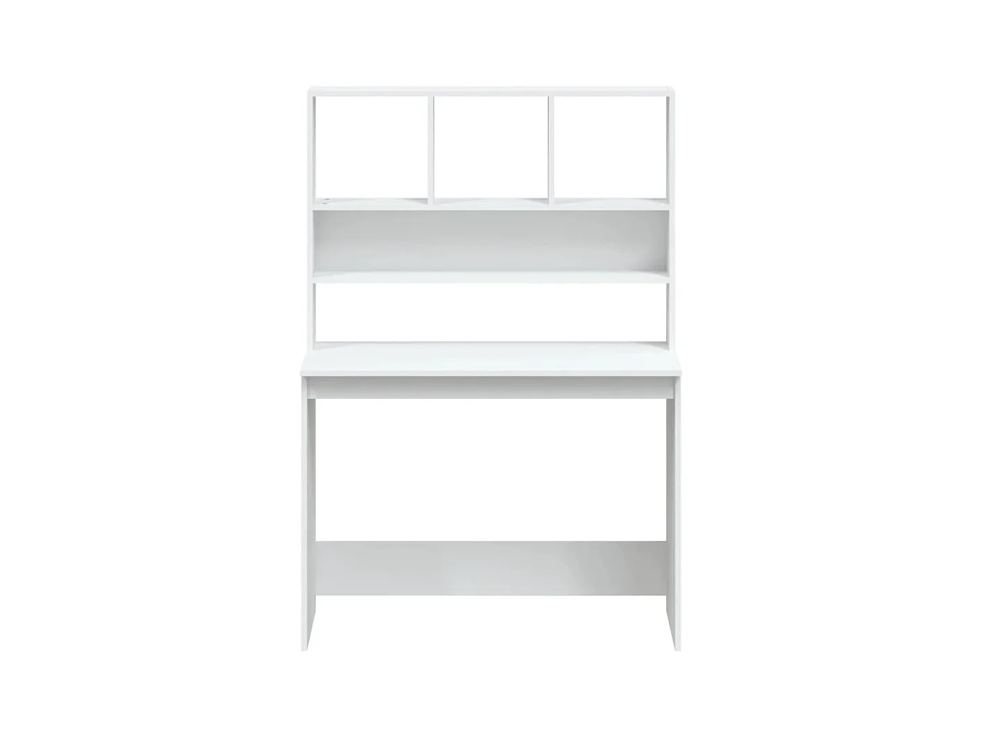 Bureau avec étagères Blanc 102x45x148 Bois d'ingénierie