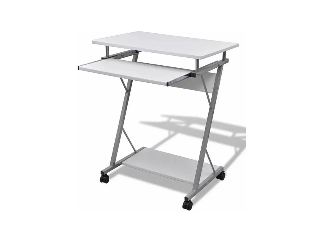 Bureau informatique bois blanc métal Sirya 60cm