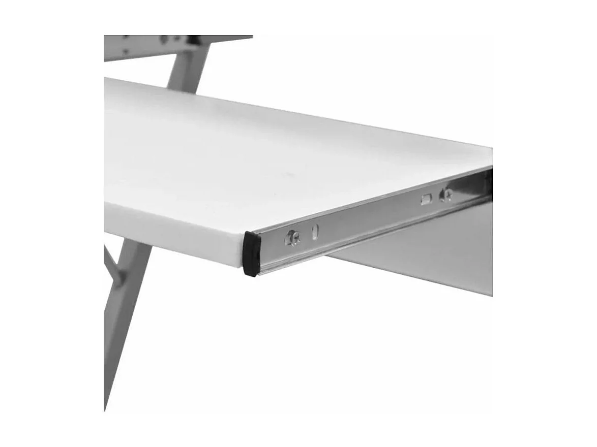 Bureau informatique bois blanc métal Sirya 60cm