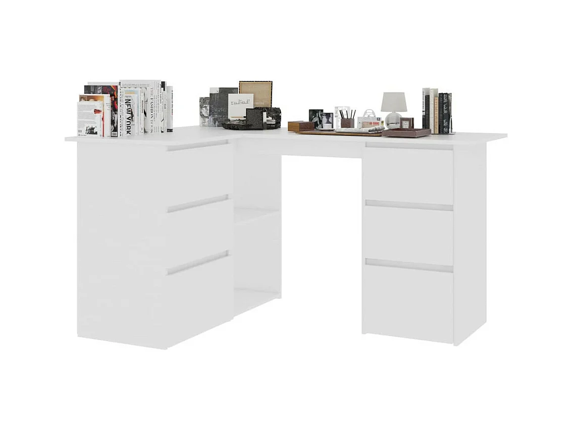 Bureau d'angle Blanc 145x100x76