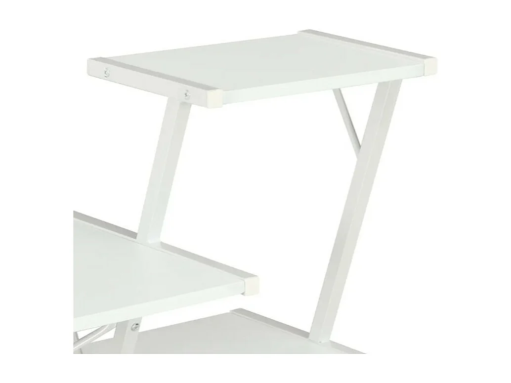 Bureau 3 étagères bois et métal blanc Kajal