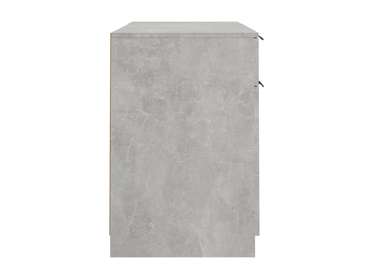 Bureau avec armoire latérale Gris béton Bois d'ingénierie