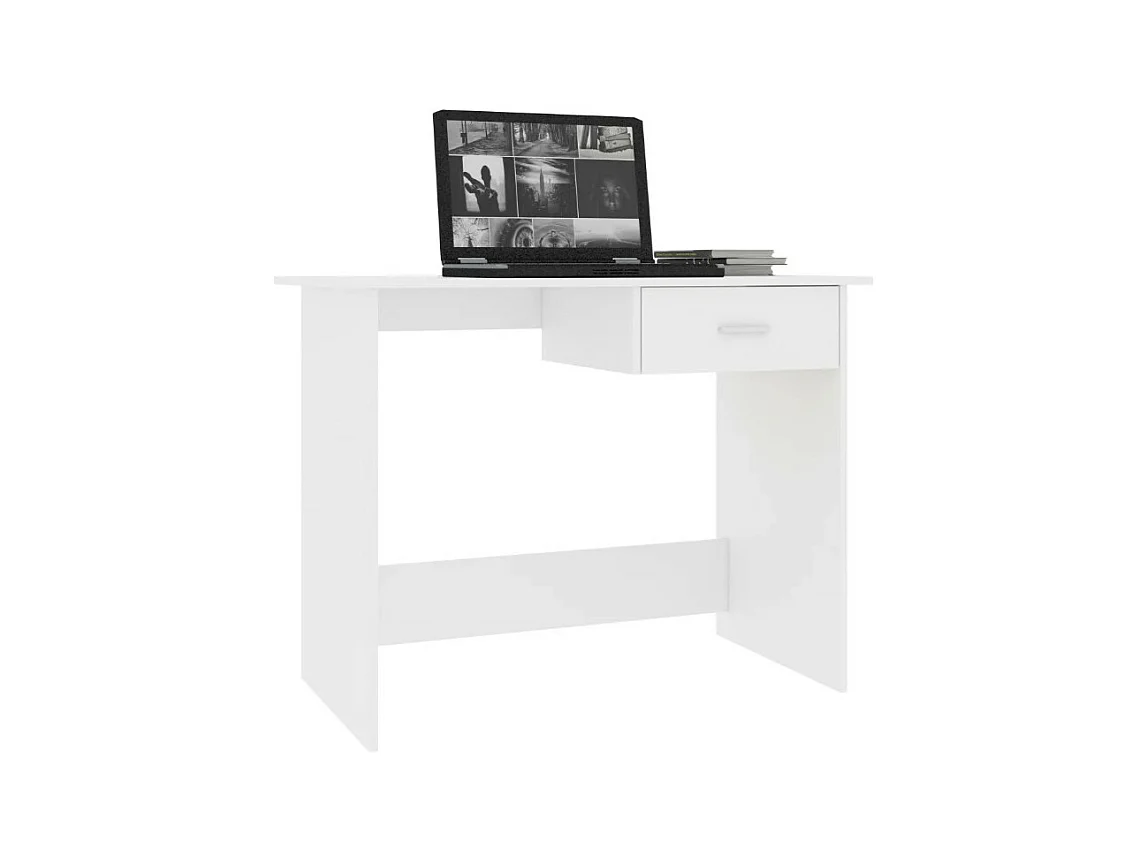 Bureau 1 tiroir bois blanc Athena