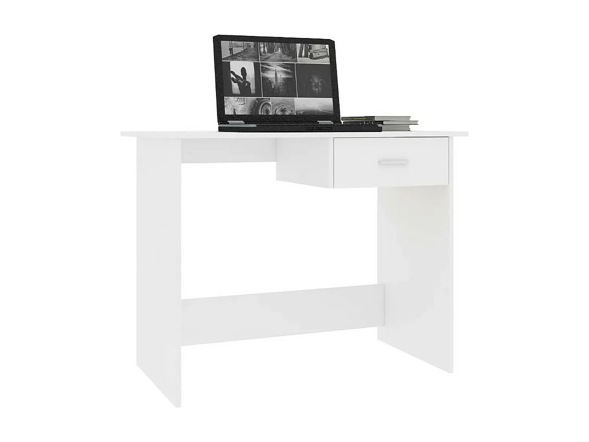 Bureau 1 tiroir bois blanc Athena