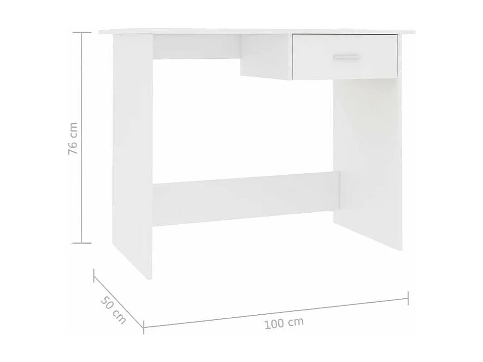 Bureau 1 tiroir bois blanc Athena