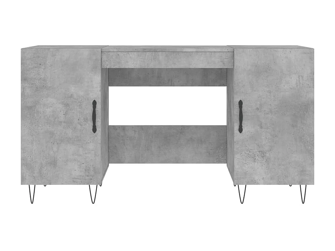 Bureau gris béton 140x50x75 bois d'ingénierie