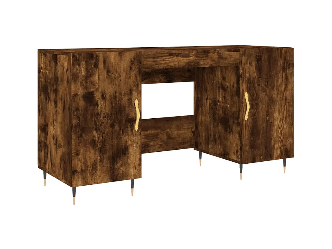 Bureau chêne fumé 140x50x75 bois d'ingénierie