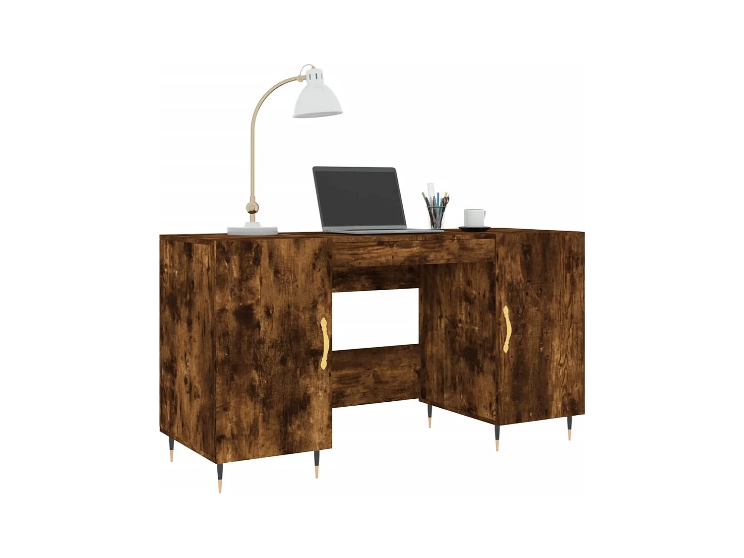 Bureau chêne fumé 140x50x75 bois d'ingénierie