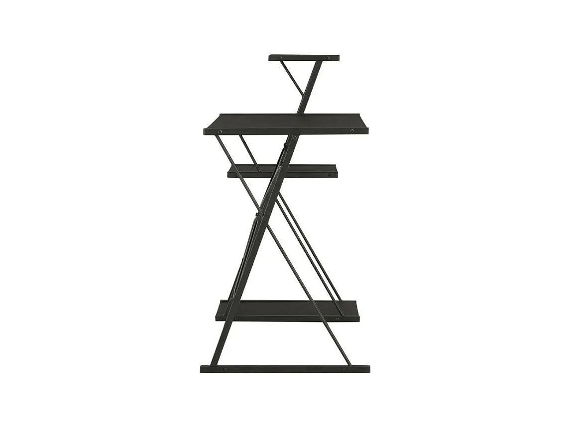 Bureau 3 étagères bois et métal noir Kajal