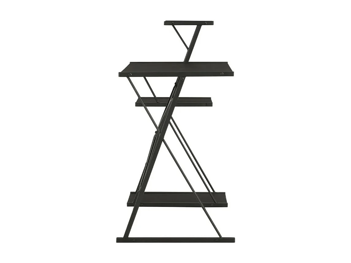 Bureau 3 étagères bois et métal noir Kajal