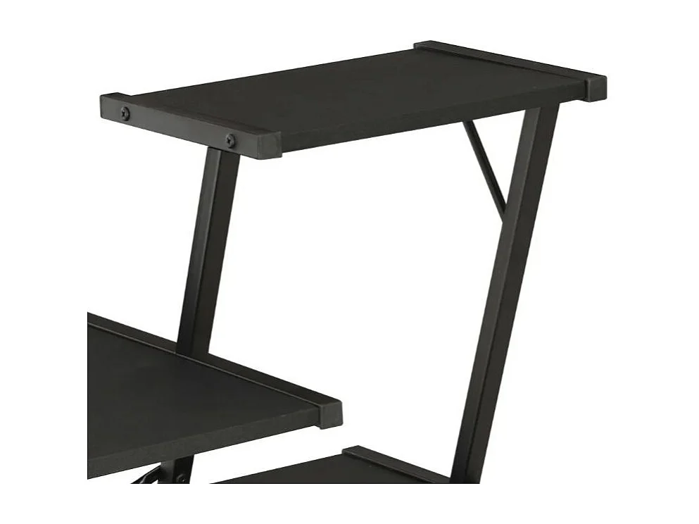 Bureau 3 étagères bois et métal noir Kajal