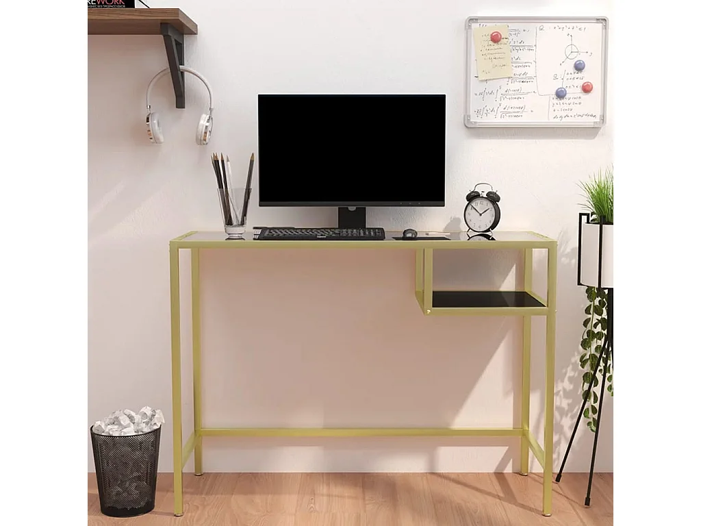 Bureau d'ordinateur Transparent 100x36x74 Verre trempé 2