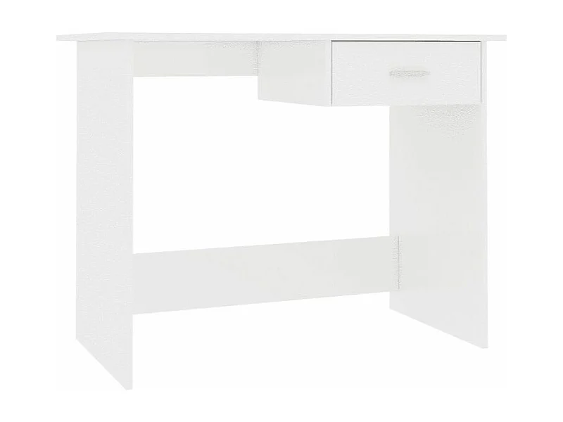Bureau 1 tiroir bois blanc brillant Athena