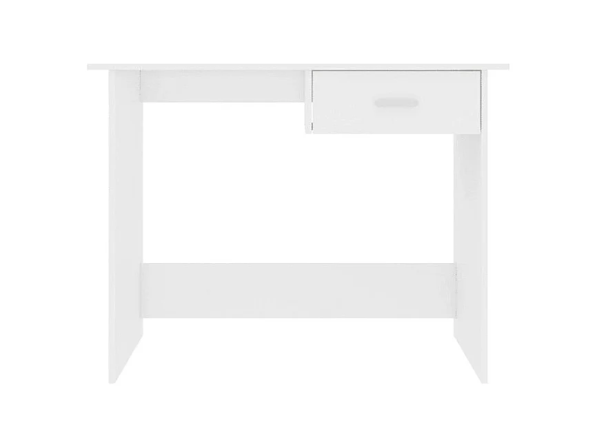 Bureau 1 tiroir bois blanc brillant Athena