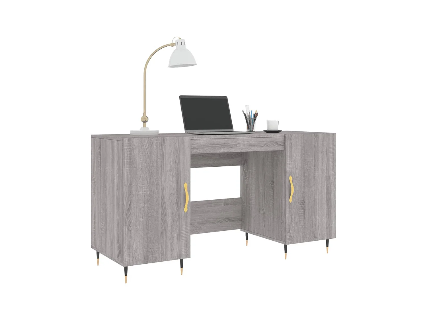 Bureau sonoma gris 140x50x75 bois d'ingénierie
