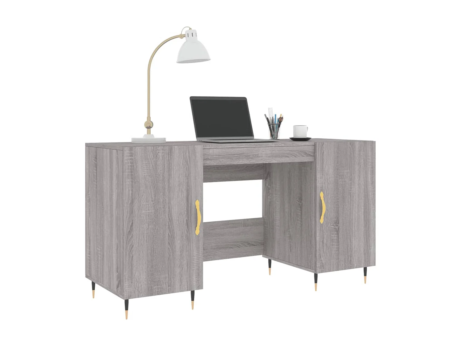 Bureau sonoma gris 140x50x75 bois d'ingénierie