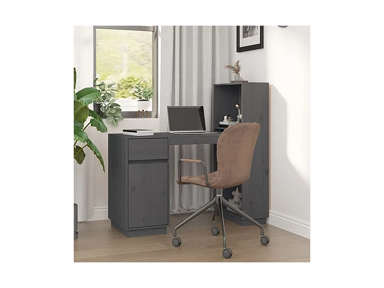 Bureau Gris 110x53x117 Bois massif de pin
