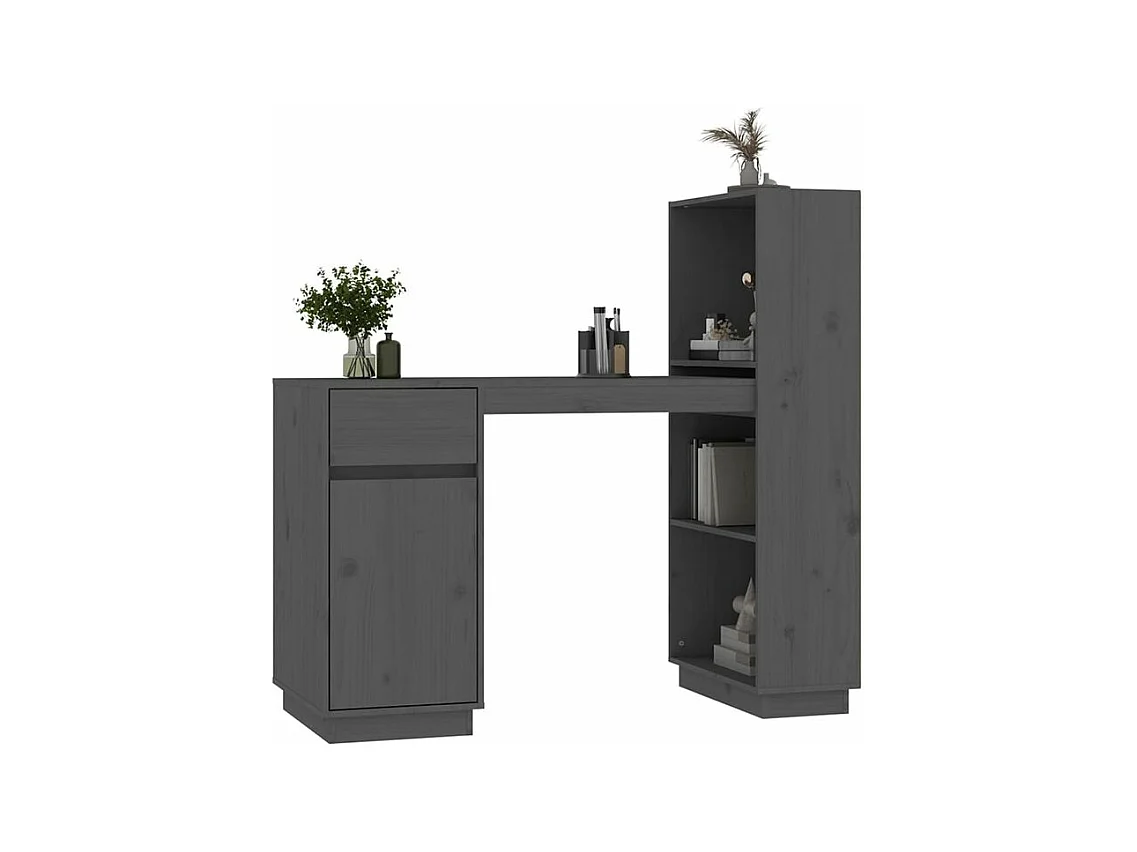 Bureau Gris 110x53x117 Bois massif de pin