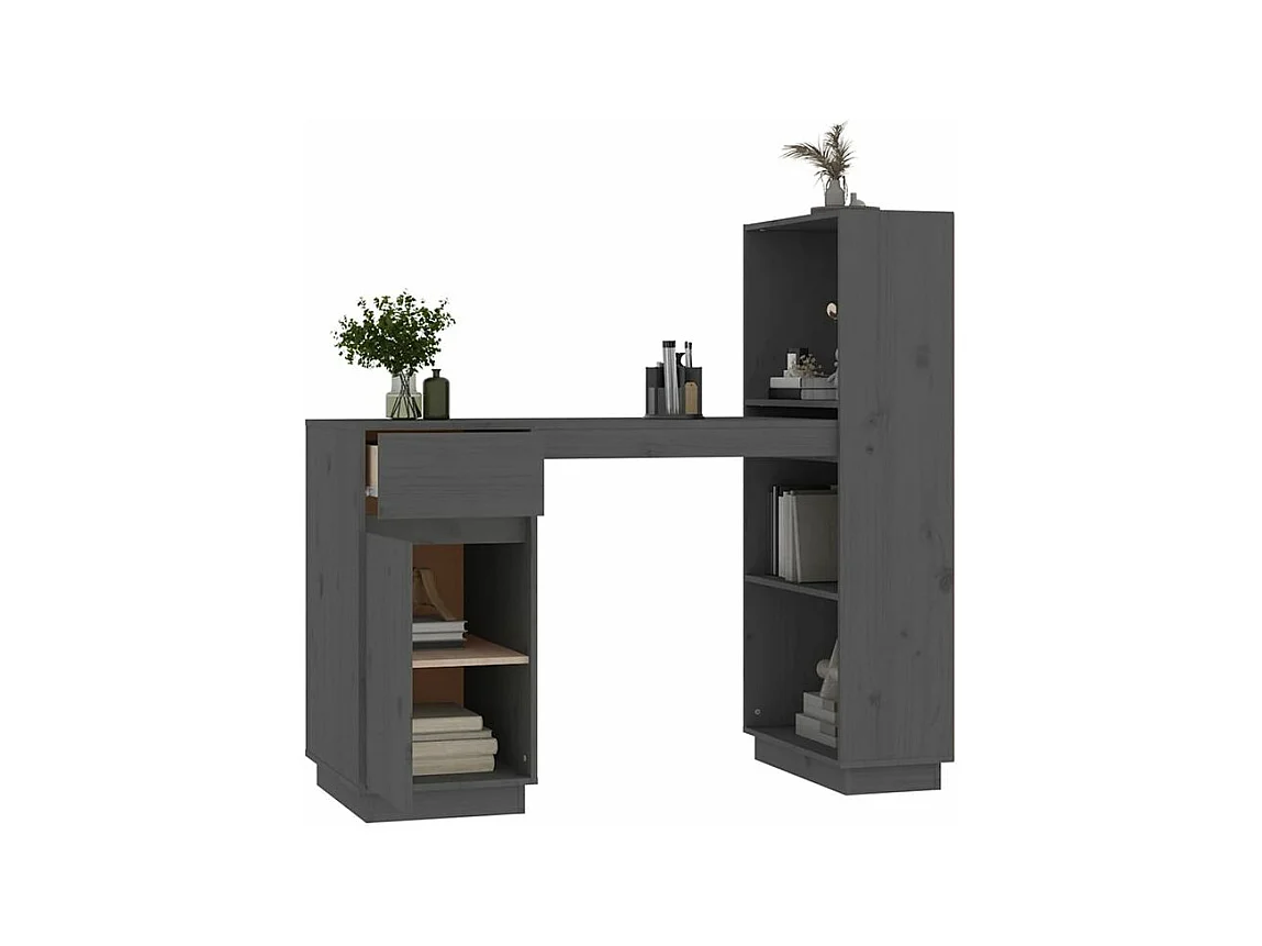 Bureau Gris 110x53x117 Bois massif de pin