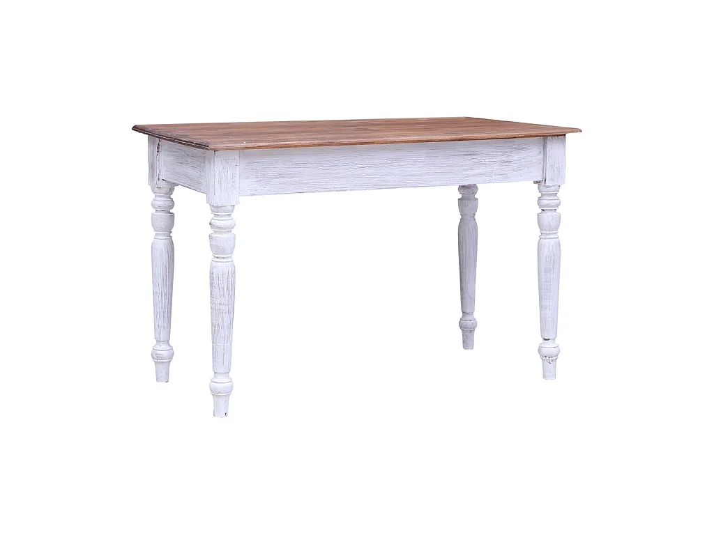 Bureau et tiroirs Blanc 117x57x75 Bois de récupération massif