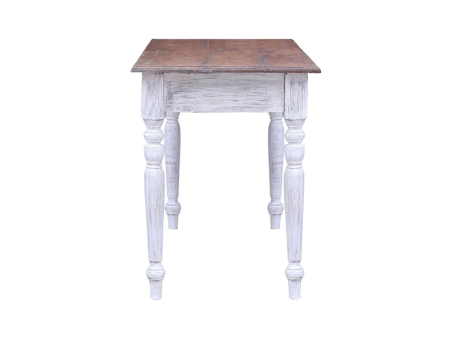 Bureau et tiroirs Blanc 117x57x75 Bois de récupération massif