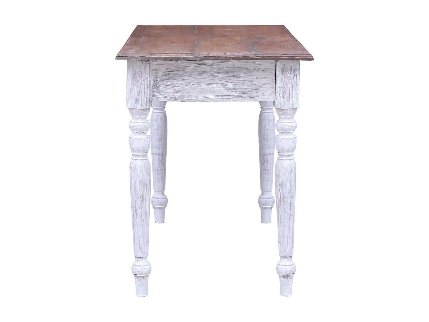 Bureau et tiroirs Blanc 117x57x75 Bois de récupération massif