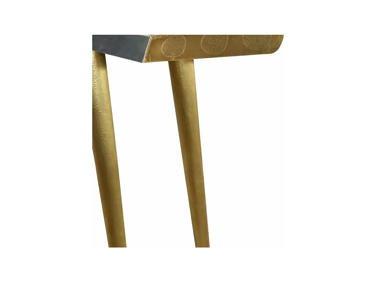 Bureau bois manguier aluminium argenté métal Alpha