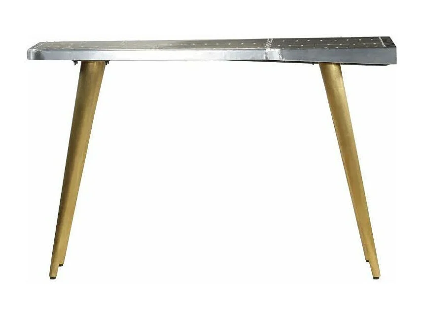 Bureau bois manguier aluminium argenté métal Alpha