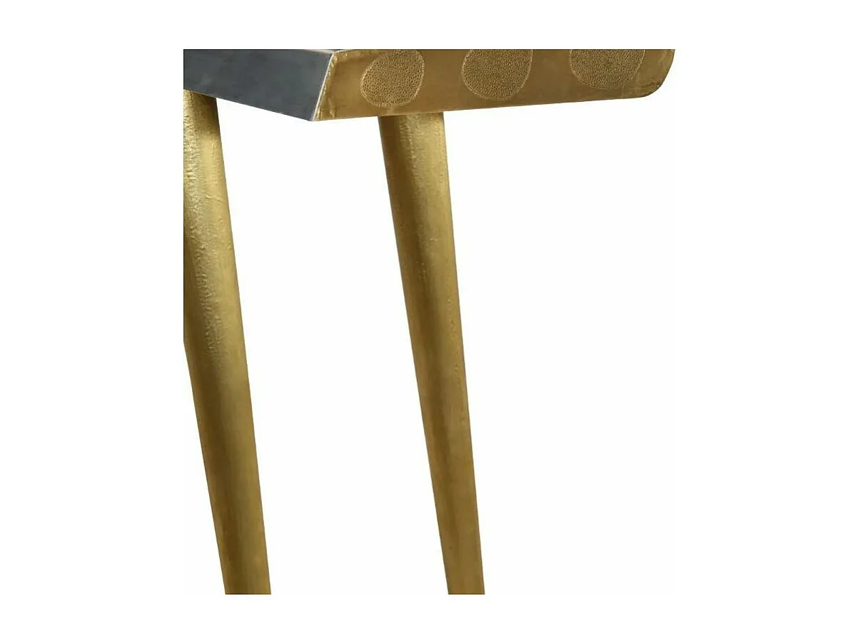 Bureau bois manguier aluminium argenté métal Alpha