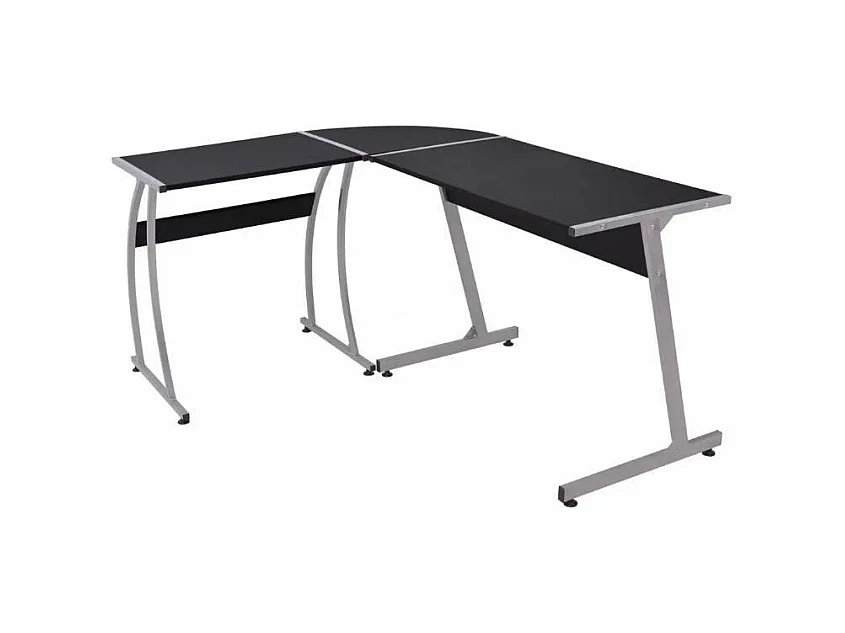 Bureau d'angle bois noir et métal Saryel 152cm