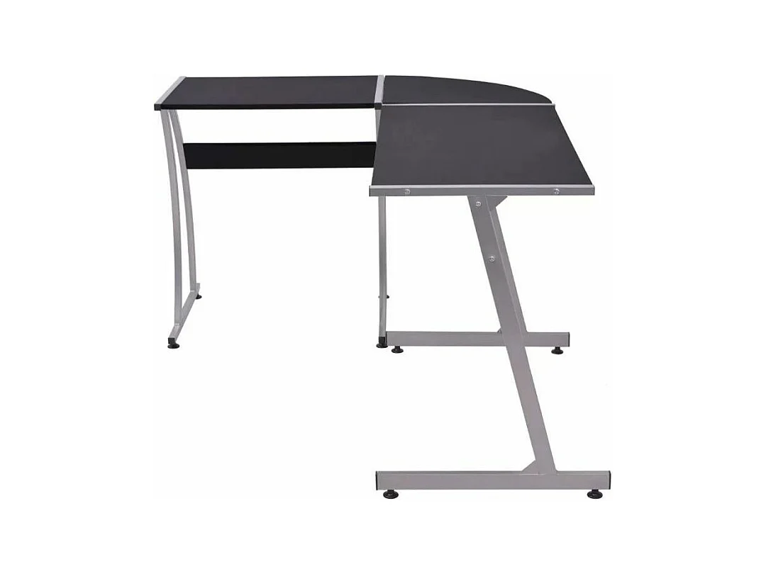 Bureau d'angle bois noir et métal Saryel 152cm