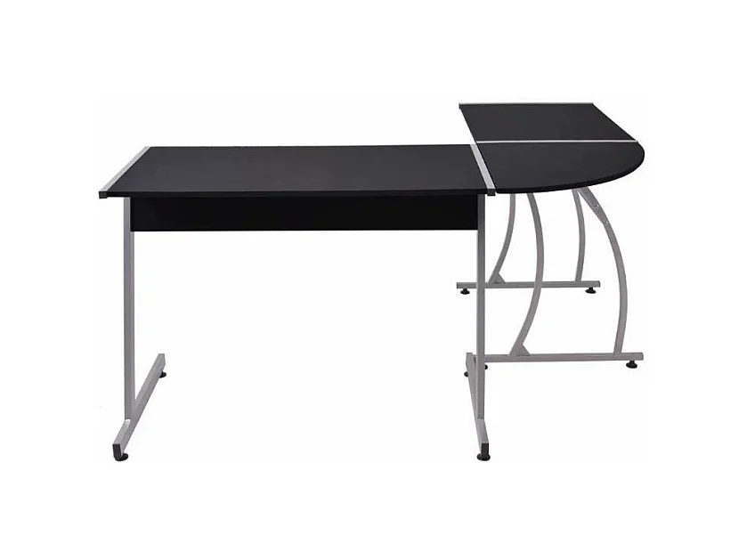 Bureau d'angle bois noir et métal Saryel 152cm