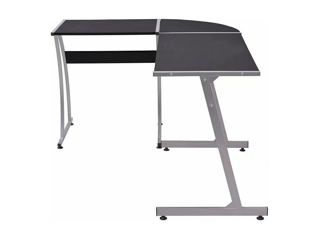 Bureau d'angle bois noir et métal Saryel 152cm