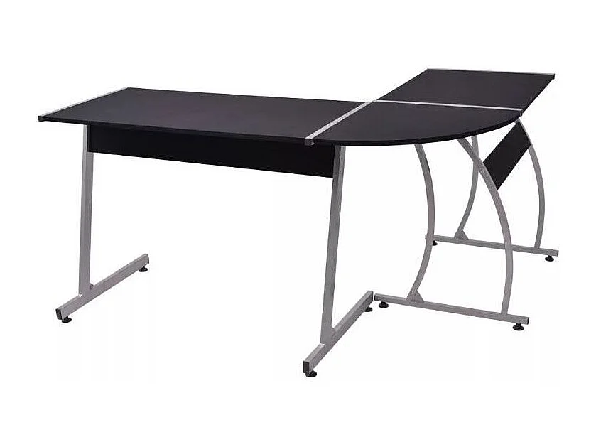 Bureau d'angle bois noir et métal Saryel 152cm