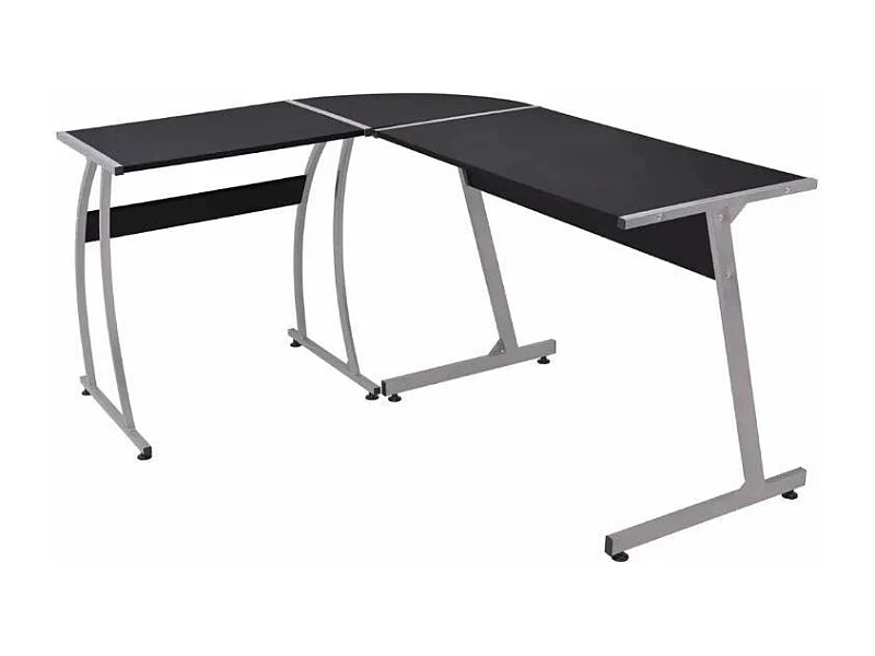 Bureau d'angle bois noir et métal Saryel 152cm