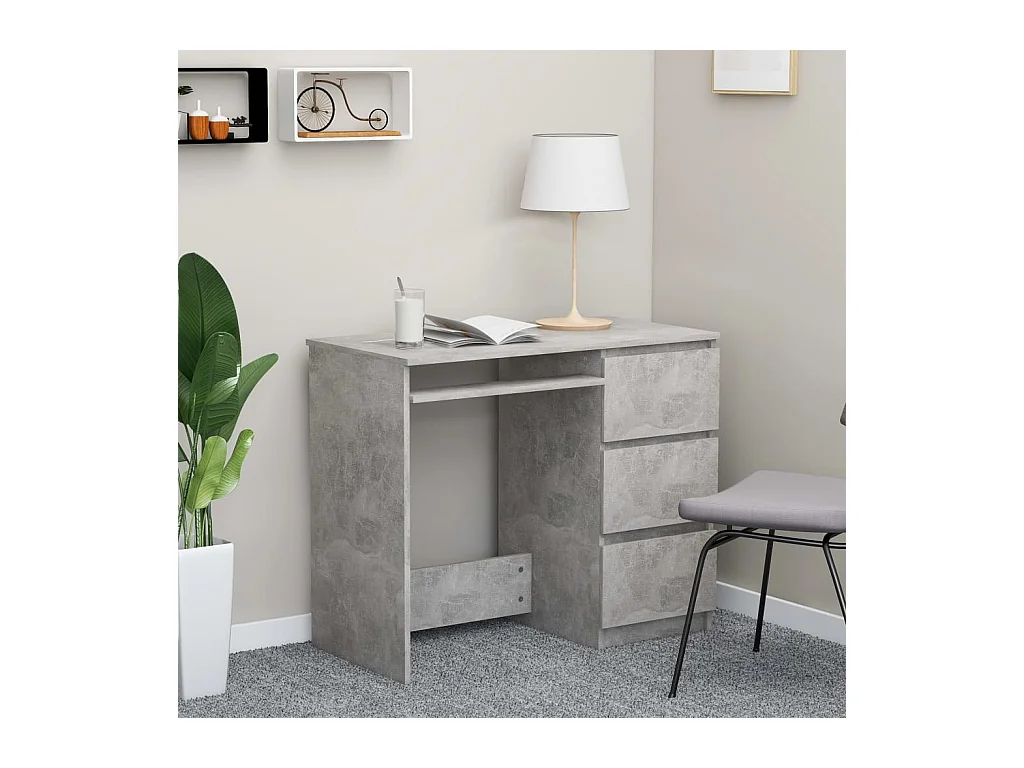 Bureau Gris béton 90x45x76