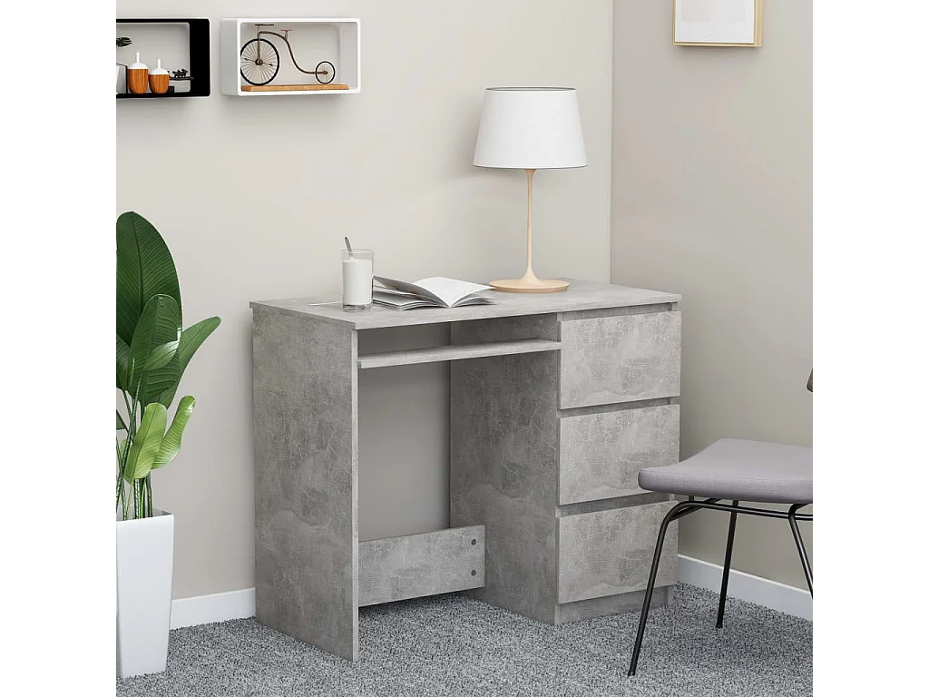 Bureau Gris béton 90x45x76