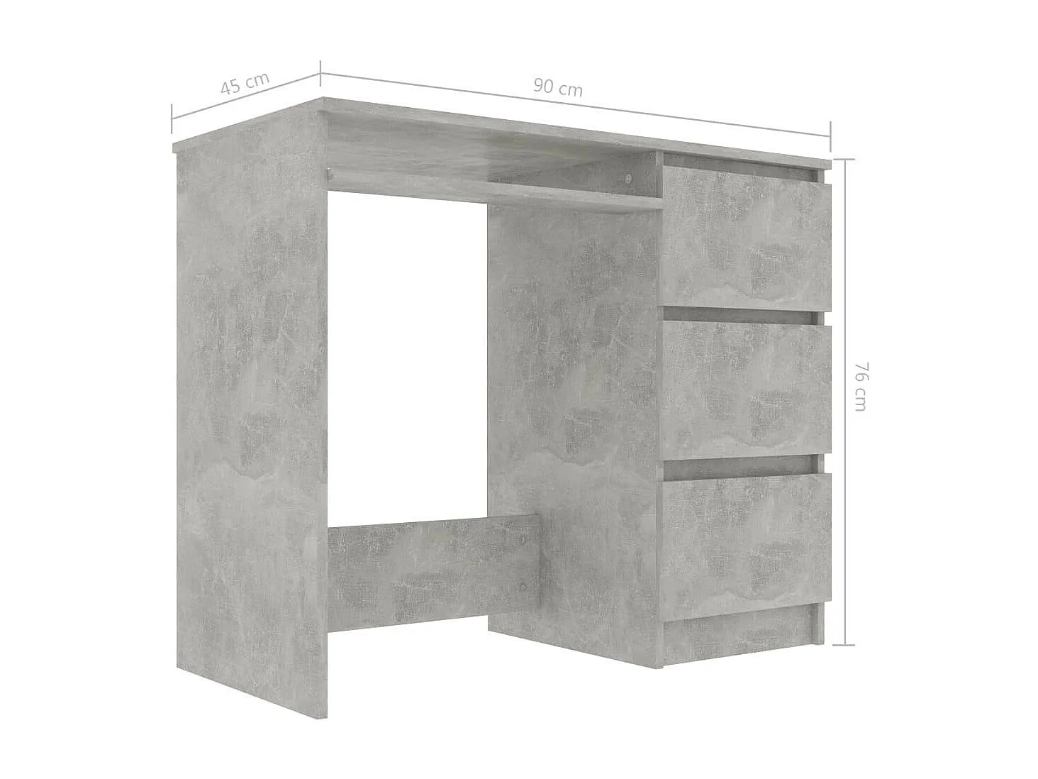 Bureau Gris béton 90x45x76