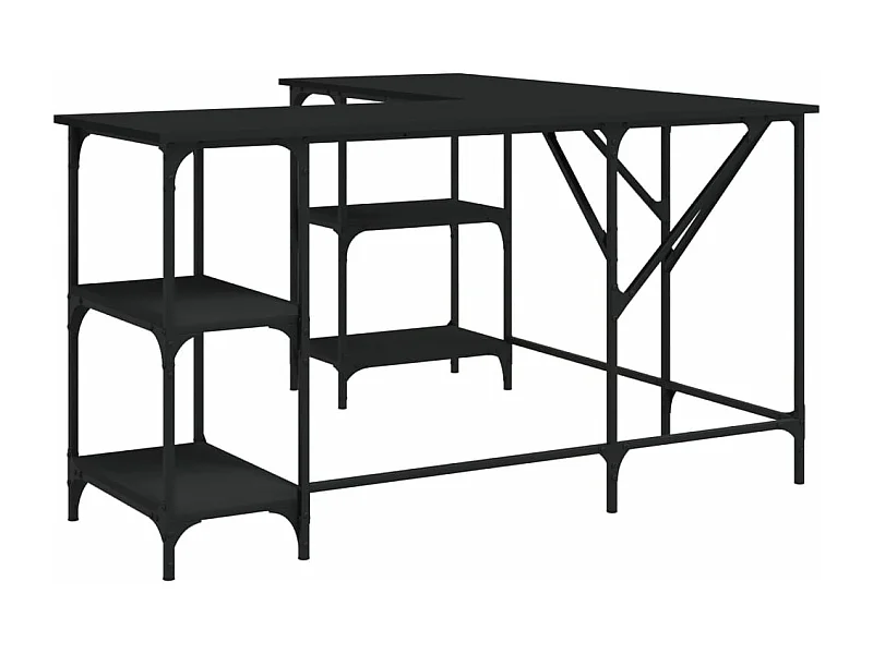 Bureau noir 139x139x75 bois d'ingénierie