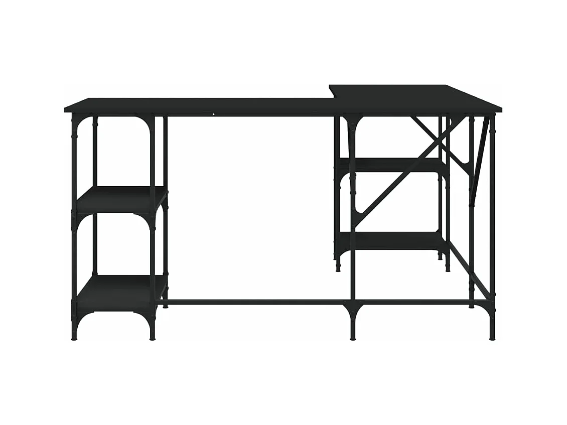 Bureau noir 139x139x75 bois d'ingénierie