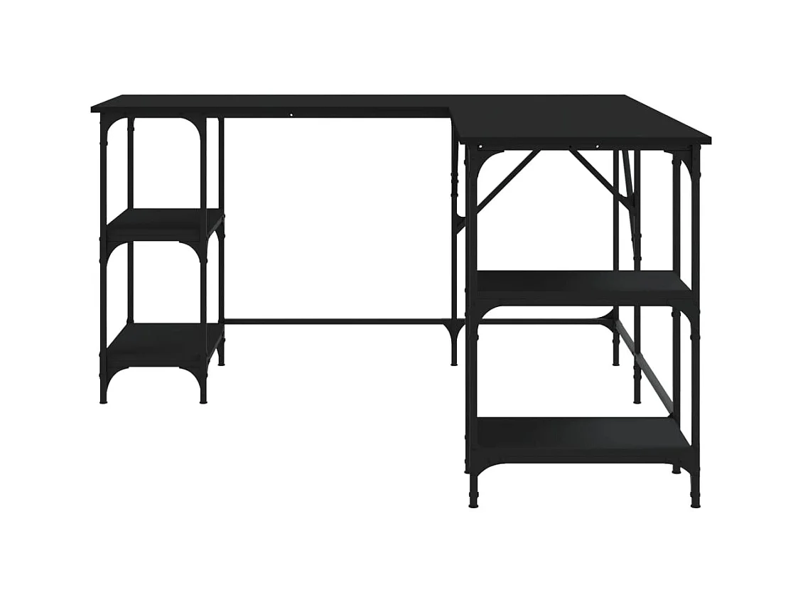 Bureau noir 139x139x75 bois d'ingénierie