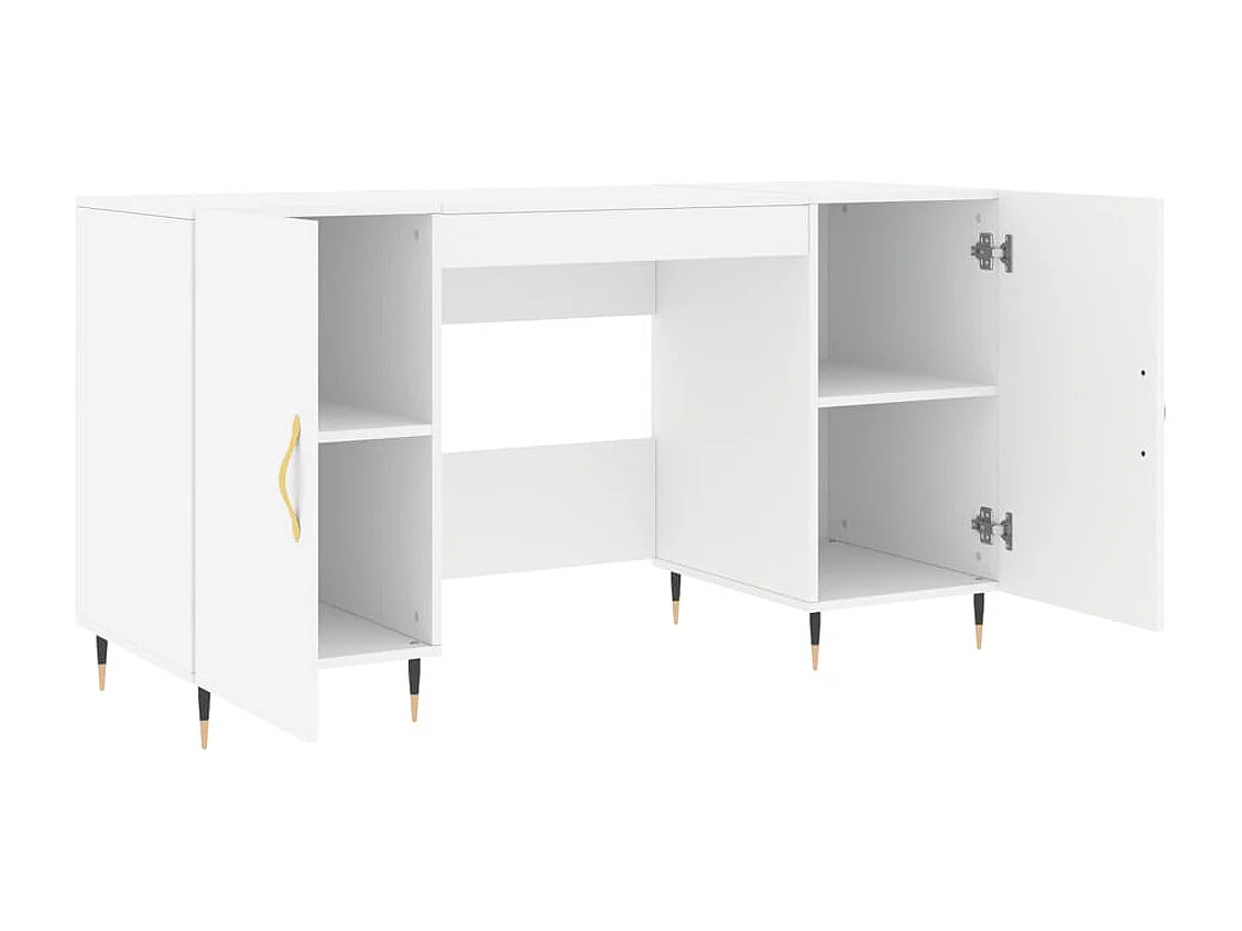 Bureau blanc 140x50x75 bois d'ingénierie