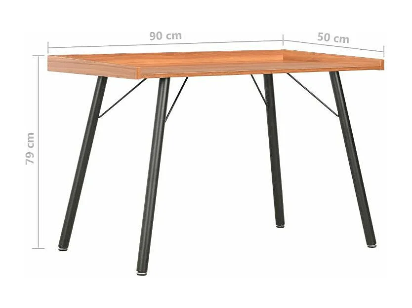 Bureau bois marron et pieds métal noir Coolair