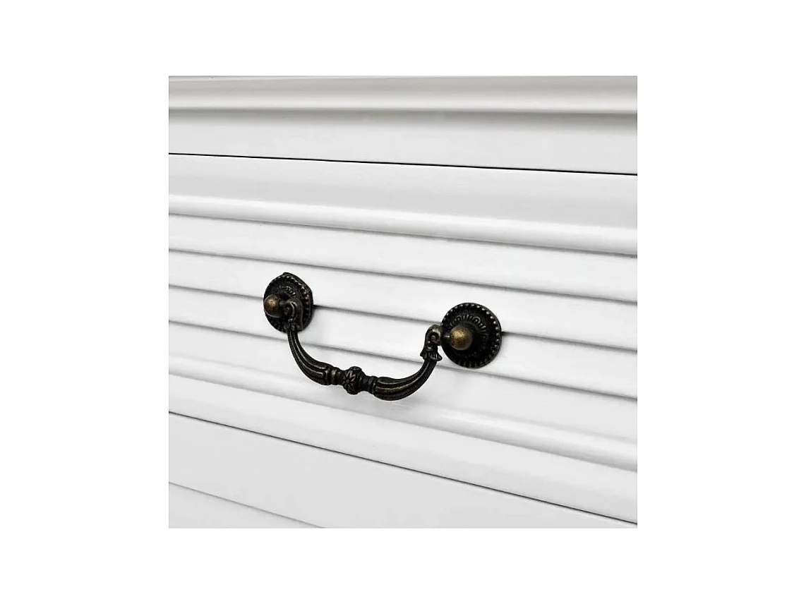 Bureau 3 tiroirs 2 portes bois blanc Vanyarel