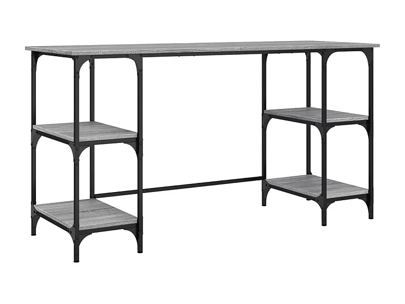 Bureau sonoma gris 140x50x75 métal et bois d'ingénierie