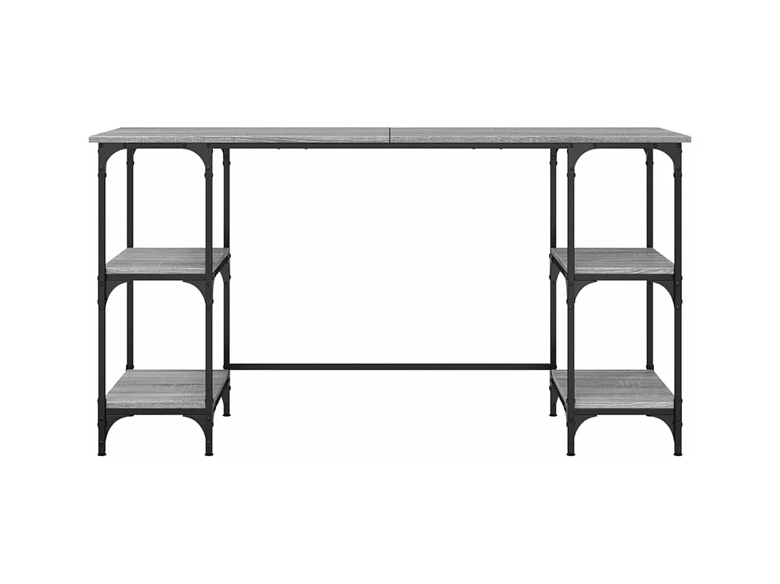 Bureau sonoma gris 140x50x75 métal et bois d'ingénierie
