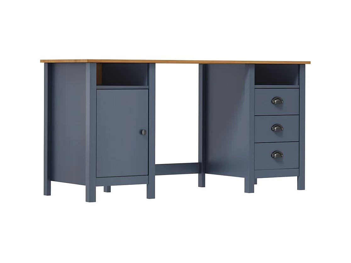 Bureau Hill Range Gris 150x50x74 Bois de pin solide