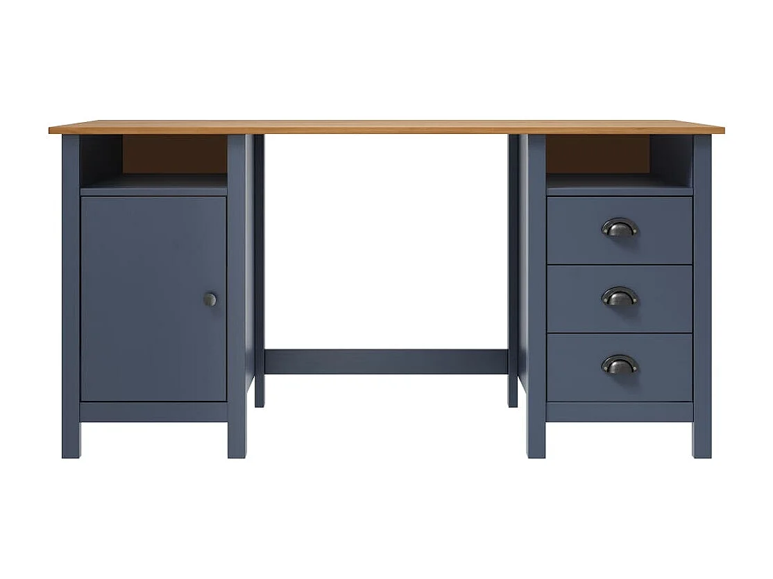 Bureau Hill Range Gris 150x50x74 Bois de pin solide