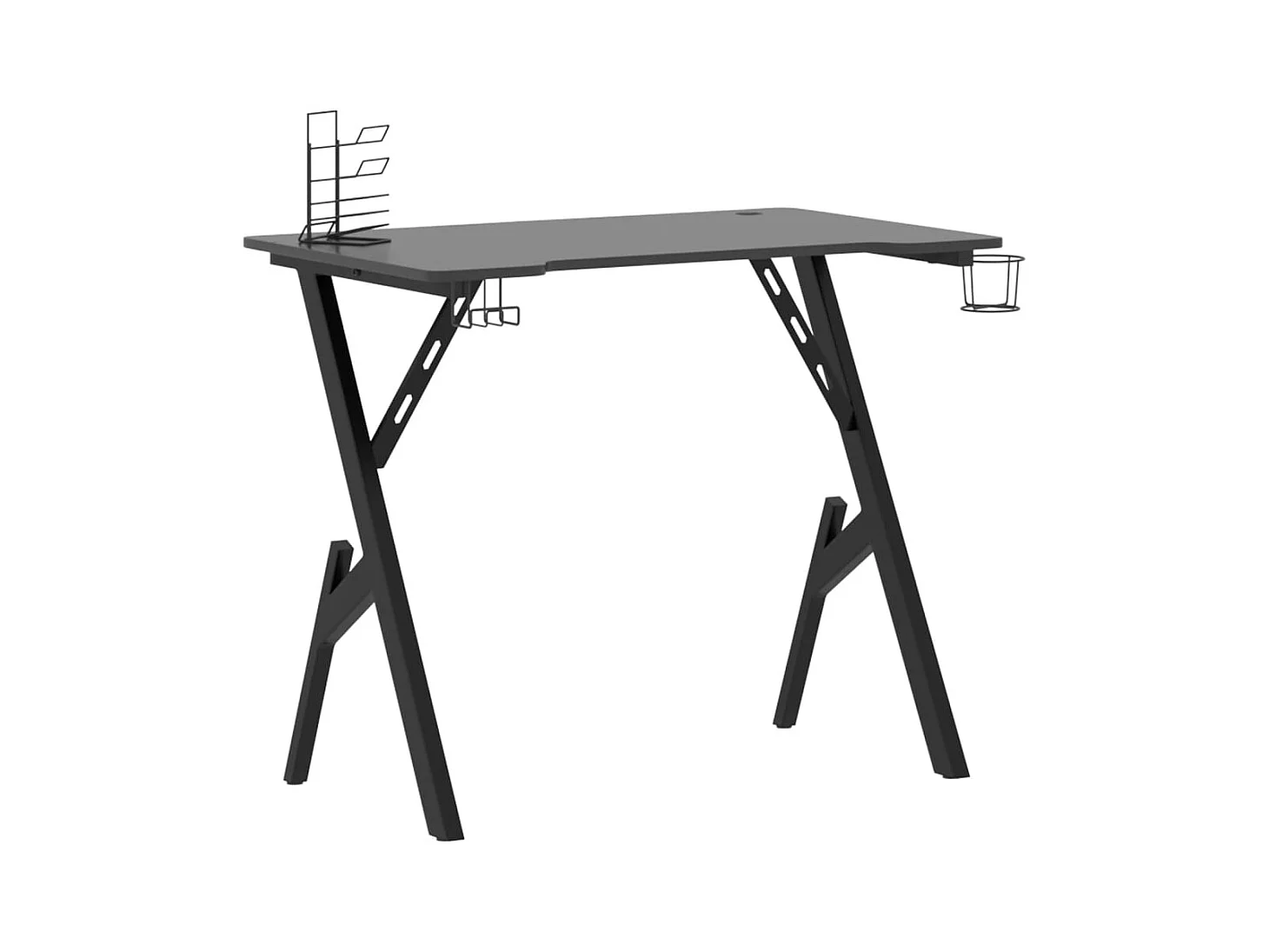 Bureau de jeu avec pieds en forme de Y Noir 90x60x75